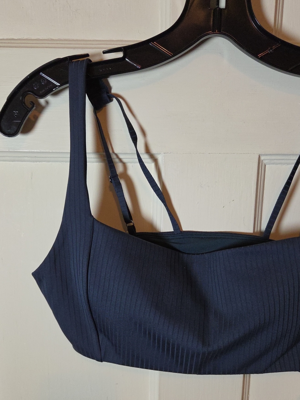 Vuori Inversion Ribbed Square-Neck Sports Bra In Ocean Blue Size Large - Picture 6 of 15